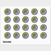 Rond S Sticker à enveloppe Lilac Monogramme (Feuille)