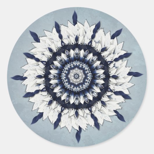 Rond Sac bleu Mandala Art Sticker (Devant)