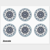Rond Sac bleu Mandala Art Sticker (Feuille)