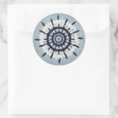 Rond Sac bleu Mandala Art Sticker (Sac)