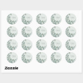Rond Sage Eucalyptus Mariage Sticker (Feuille)