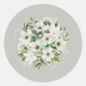 Rond Sage Garden Sticker Enveloppe Phoques Mariage Étiq (Devant)