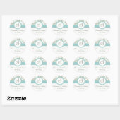 Rond Sage Green et Aqua Mariage Sticker (Feuille)