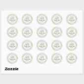 Rond Sage Green Gingham Golf Birthday Thank You Sticker (Feuille)