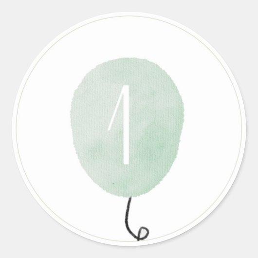 Rond Sage Green Numéro Un Sticker Ballotte (Devant)