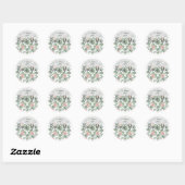 Rond Sage Green Wildflower Wedding Favor Sticker (Feuille)