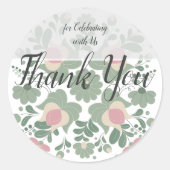 Rond Sage Green Wildflower Wedding Favor Sticker (Devant)