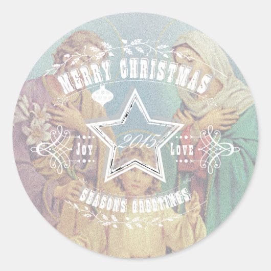 Rond Sainte Famille DE NOËL - Sticker (Devant)