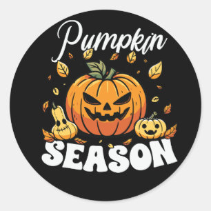 Rond Saison Citrouille amusante Sticker Halloween
