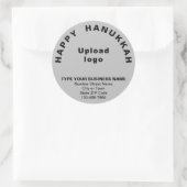 Rond Salutation Hanoukka d'affaires sur Sticker gris ro (Sac)