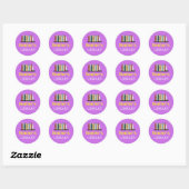 Rond S'AMUSER ! Sticker - Bibliothèque - Personnalisé - (Feuille)