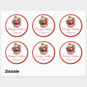 Rond Santa Claus Christmas Gift Label Sticker Template (Feuille)