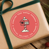 Rond Santas Workshop Sticker | North Pole Delivery