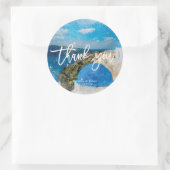 Rond Santorin, Grèce mariage merci sticker (Sac)