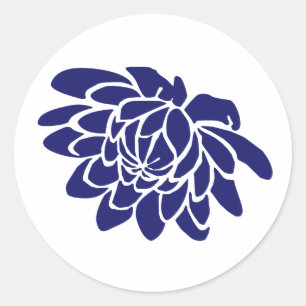 Rond Sapphire Blue Lotus Sticker