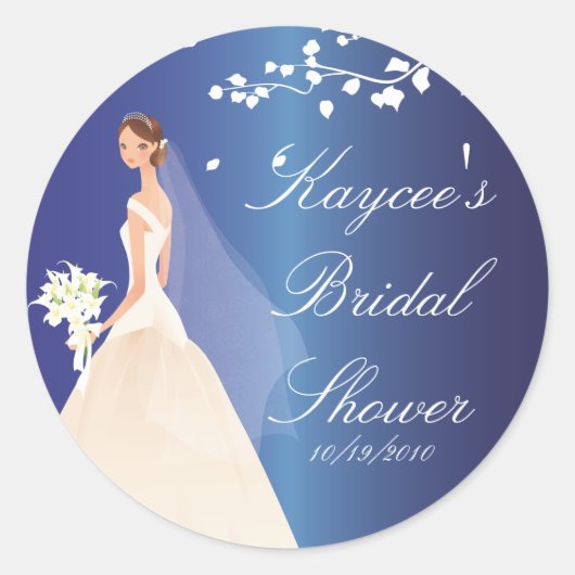Rond Sapphire Sticker Fête des mariées Bride Bleue (Devant)