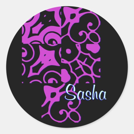 Rond Sasha Designer Nom Sticker (Devant)