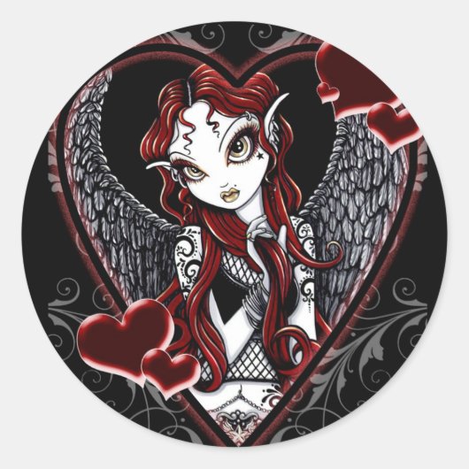 Rond Sasha Fairy Valentine's Day Sticker (Devant)
