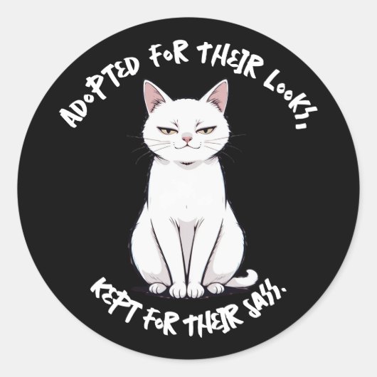 Rond Sassy Cat Sticker (Devant)