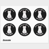Rond Sassy Cat Sticker (Feuille)