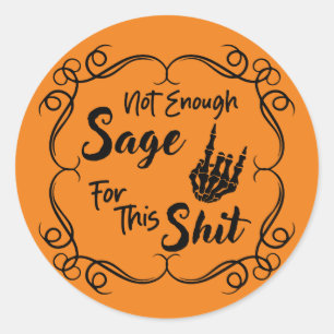 Rond Sassy Halloween Sage Skeleton Sticker