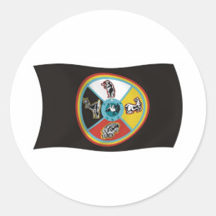 Rond Sault Ste. Sticker à drapeau Marie Tribe