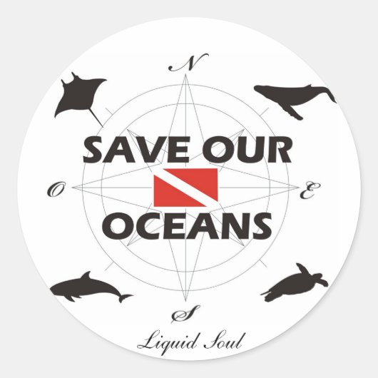 Rond Save Our Oceans - Sticker (Devant)