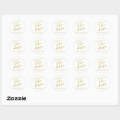 Rond Save the date | Sticker Mariage de script or (Feuille)