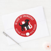 Rond SAVE YOUR PET IN CASE OF EMERGENCY!   Sticker (Enveloppe)