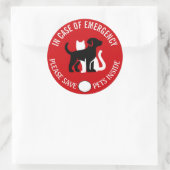 Rond SAVE YOUR PET IN CASE OF EMERGENCY!   Sticker (Sac)