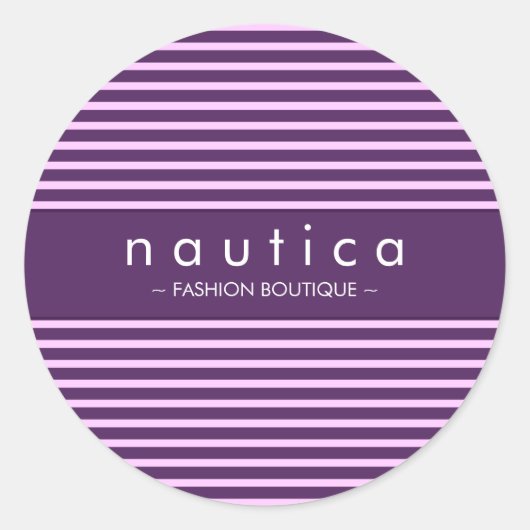 Rond SCEAU DE STICKER :: rayé nautique 7 (Devant)