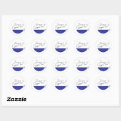 Rond Sceau d'enveloppe bleu Teacup / Sticker (Feuille)