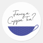 Rond Sceau d'enveloppe bleu Teacup / Sticker (Devant)
