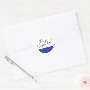 Rond Sceau d'enveloppe bleu Teacup / Sticker
