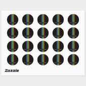 Rond SCEAU STICKER :: bande arc-en-ciel 6 (Feuille)