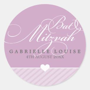 Rond SCEAU STICKER - BAT MITZVAH :: charmant type 4
