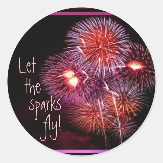 Rond Sceau Sticker ~ Célébrer :: Feu d'artifice (Devant)