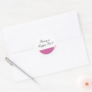 Rond Sceau & Sticker pour enveloppes de thé rose Berry