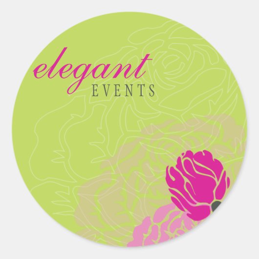 Rond SCEAU STYLISH STICKER :: élégant rose 6 (Devant)
