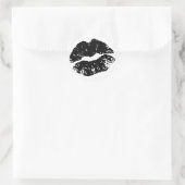 Rond Scellé Avec Un Sticker Baiser Noir Lip Imprimer Ba (Sac)