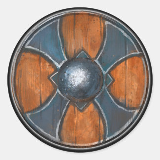 Rond schild - blauw kruis embleem ronde sticker
