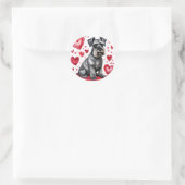 Rond Schnauzer & Hearts Sticker (Sac)