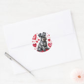 Rond Schnauzer & Hearts Sticker (Enveloppe)