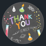 Rond Science Sticker Merci Anniversaire Favoriser tag L<br><div class="desc">♥ Votre propre Sticker parfait,  Cupcake Topper et Enveloppe Seal! Thème scientifique.</div>