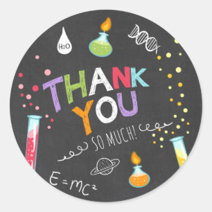 Rond Science Sticker Merci Anniversaire Favoriser tag L