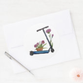 Rond Scooter-pied, Sticker Aquarelle Fleurs (Enveloppe)
