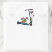 Rond Scooter-pied, Sticker Aquarelle Fleurs (Sac)