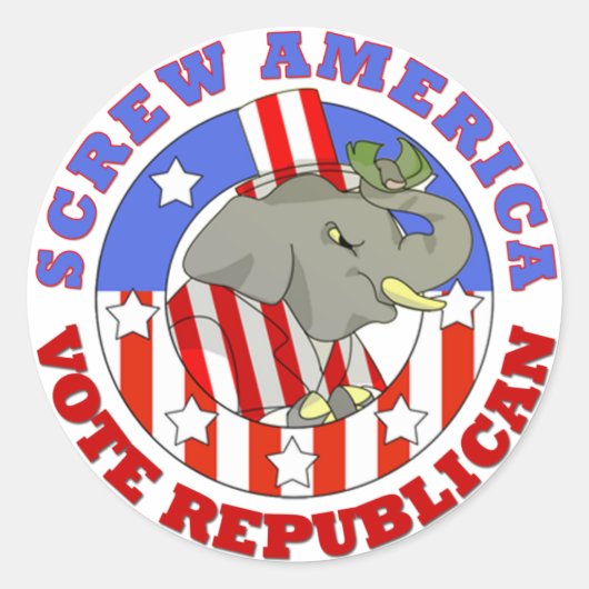 Rond Screw America Vote GOP Sticker (Devant)