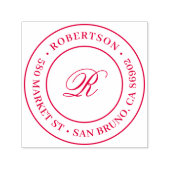 Rond Script Initiaal Achternaam Retouradres Zelfinktende Stempel (Design)