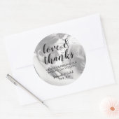 Rond Script Love & Thanks Photo Wedding Favor Sticker (Enveloppe)